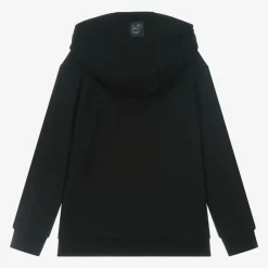 Boys Black Cotton Racing Car Hoodie