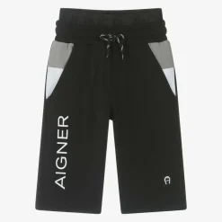 Boys Black Cotton Shorts
