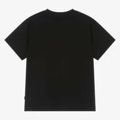 Boys Black Cotton Telescope T-Shirt