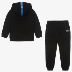 Boys Black Cotton Tracksuit