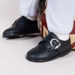 Boys Black First-Walker Shoes