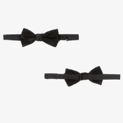 Boys Black Floral Jacquard Suit