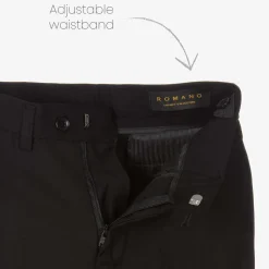 Boys Black Floral Jacquard Suit