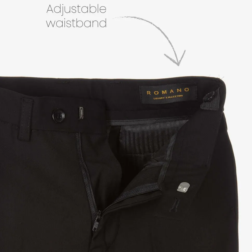 Boys Black Floral Jacquard Suit