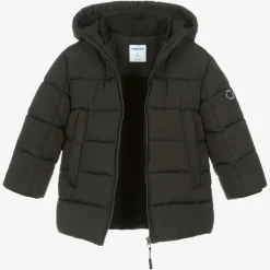 Boys Black Hooded Puffer Coat