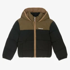 Boys Black Hooded Puffer Jacket