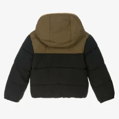 Boys Black Hooded Puffer Jacket