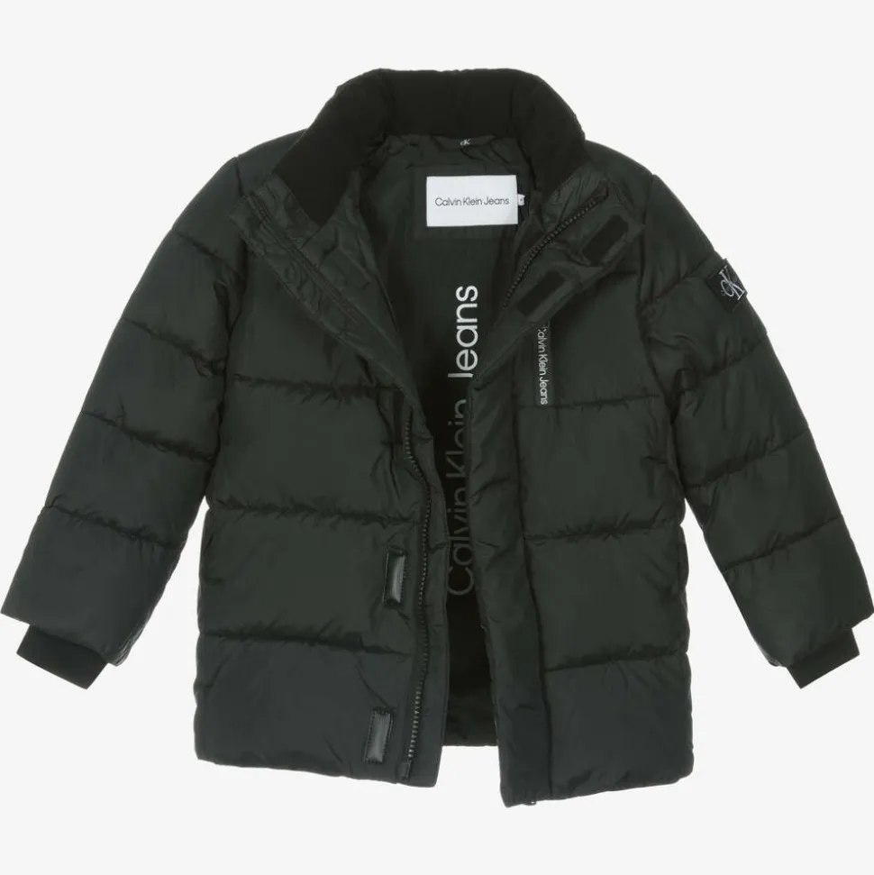 Boys Black Hooded Puffer Jacket