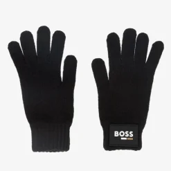 Boys Black Knitted Gloves