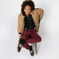 Boys Black Knitted Zip-Up Top