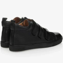 Boys Black Leather Ankle Boots