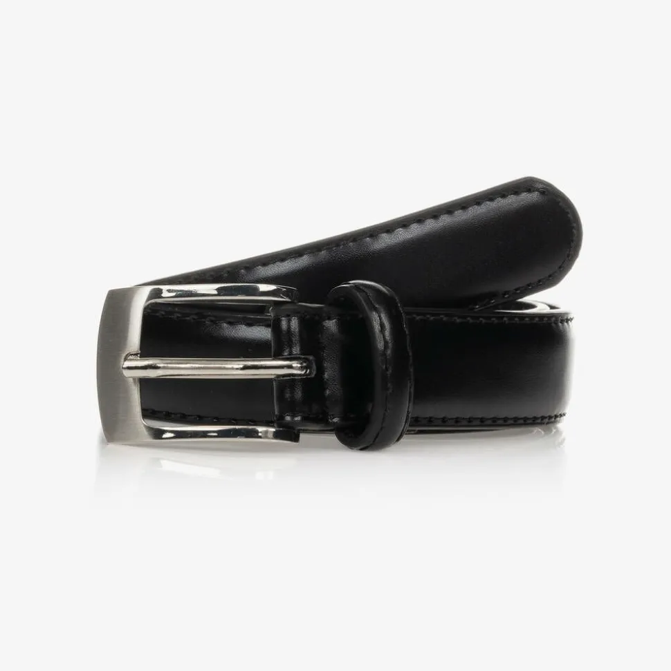 Boys Black Leather Belt
