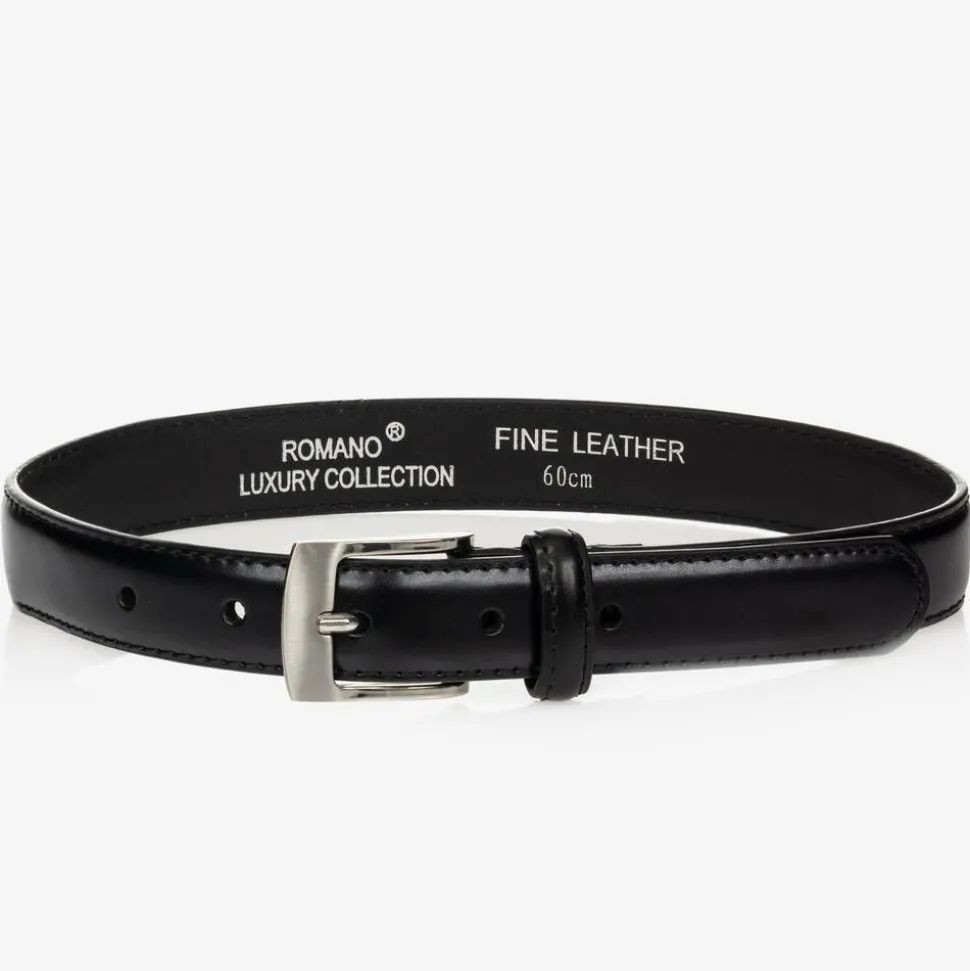Boys Black Leather Belt