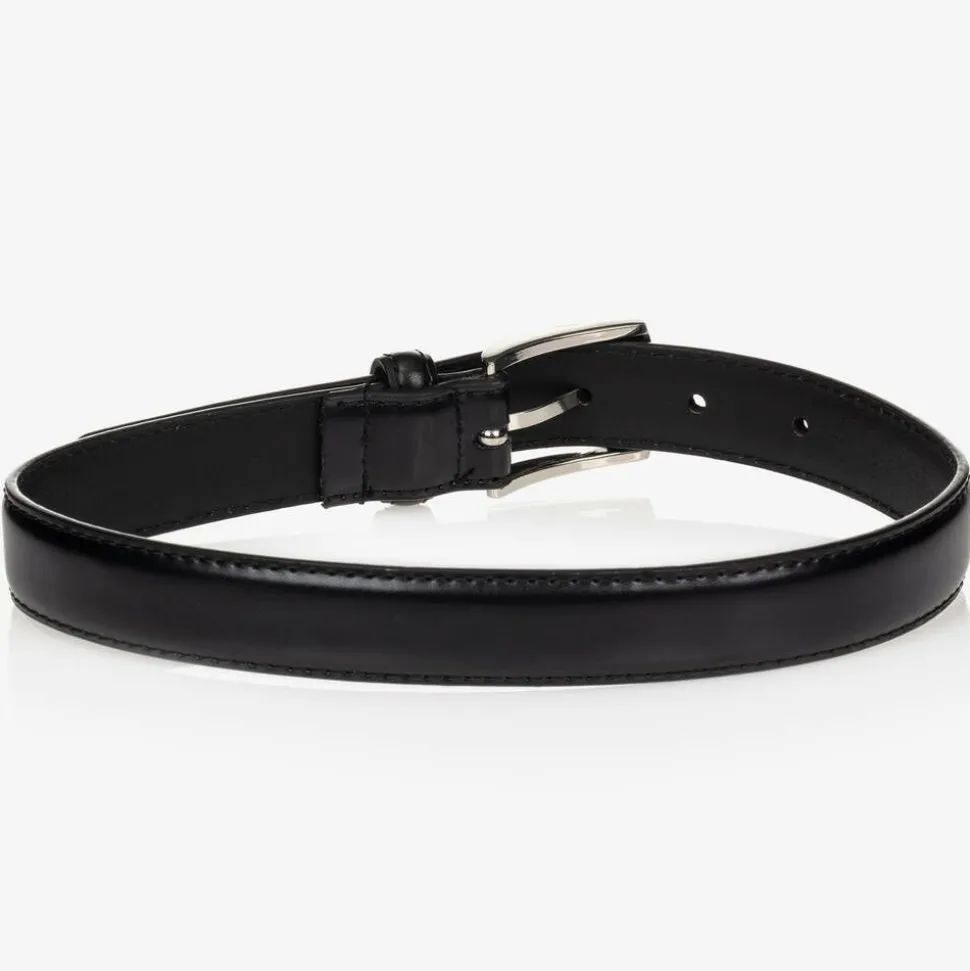 Boys Black Leather Belt