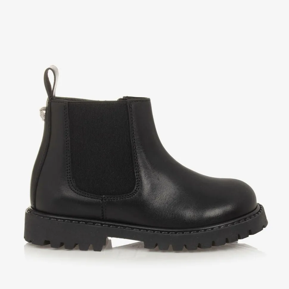 Boys Black Leather Chelsea Boots