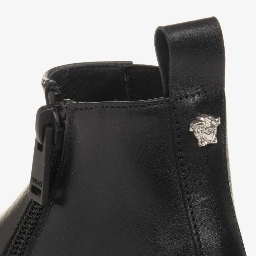 Boys Black Leather Chelsea Boots