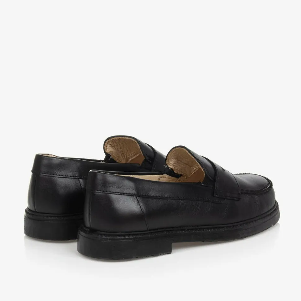 Boys Black Leather Shoes