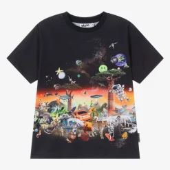 Boys Black Organic Cotton Graphic T-Shirt