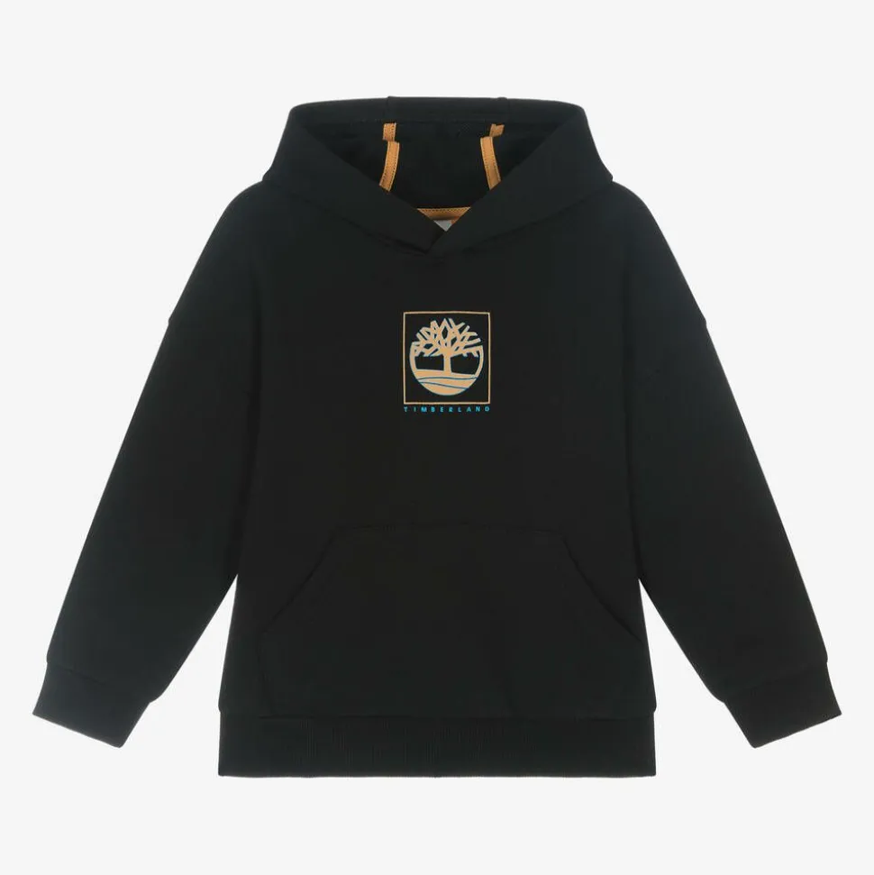Boys Black Organic Cotton Hoodie