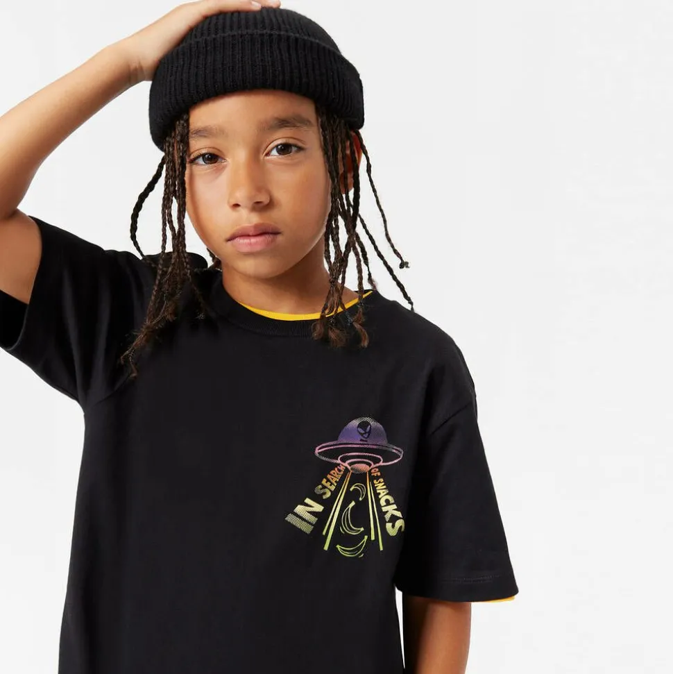 Boys Black Organic Cotton UFO T-Shirt