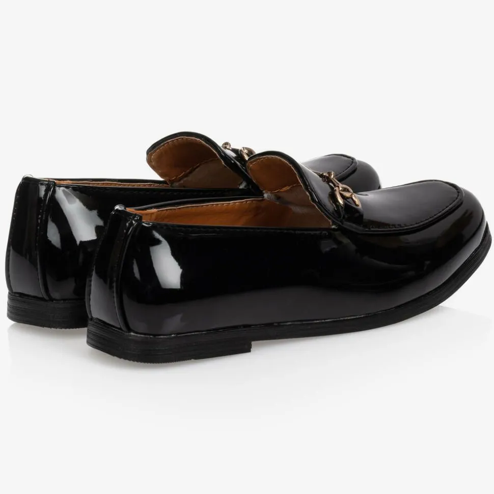 Boys Black Patent Loafers