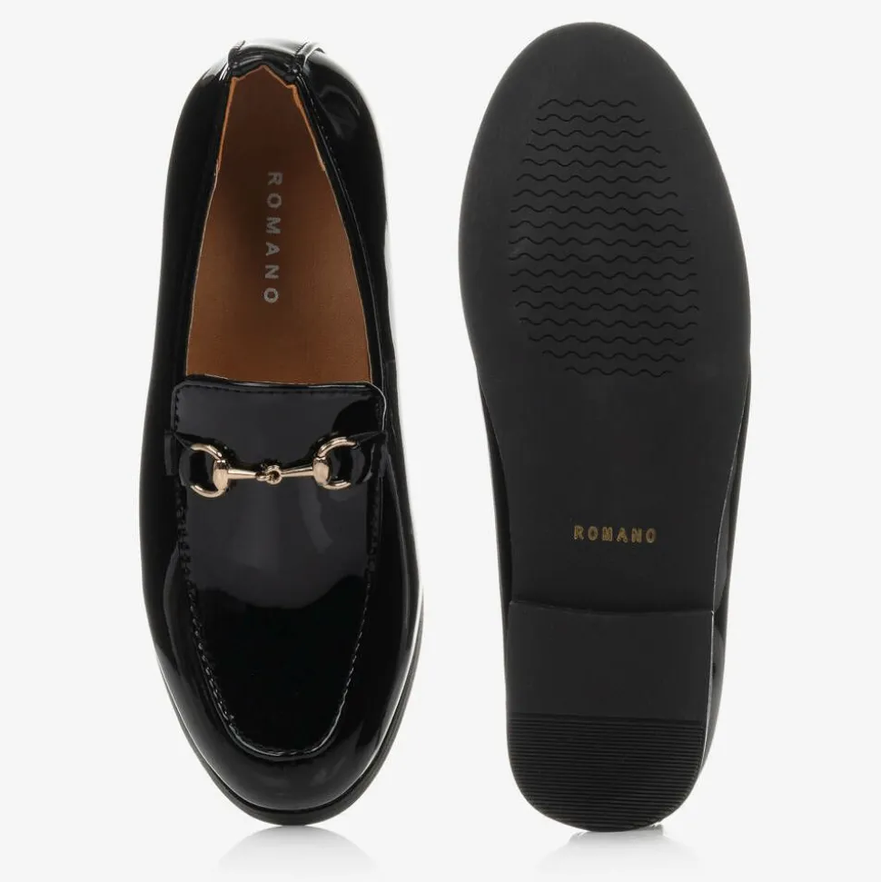 Boys Black Patent Loafers