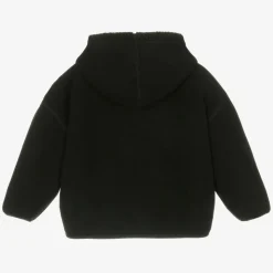 Boys Black Reversible Fleece Zip-Up Hoodie
