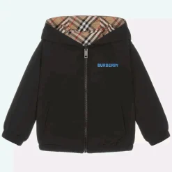 Boys Black Reversible Vintage Check Jacket
