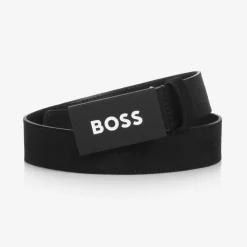 Boys Black Suede Leather Belt