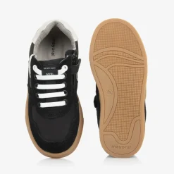 Boys Black Suede Leather Trainers