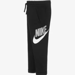 Boys Black Swoosh Logo Joggers