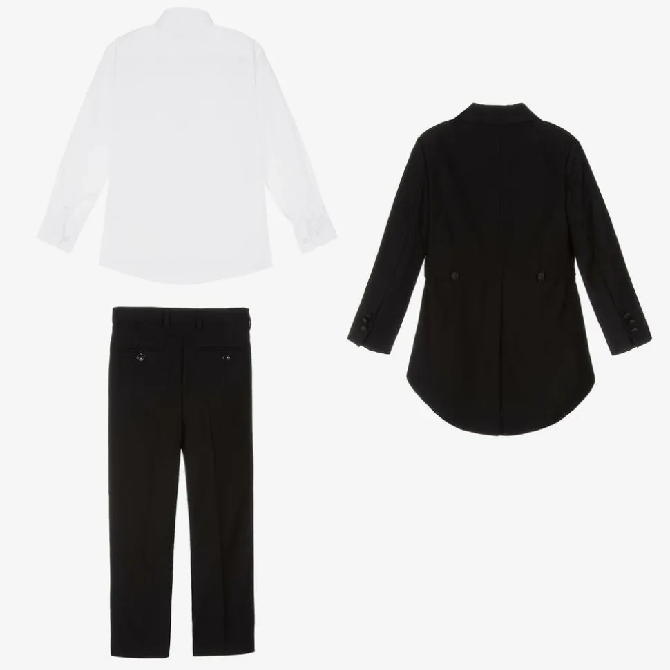 Boys Black Tailcoat Tuxedo Suit