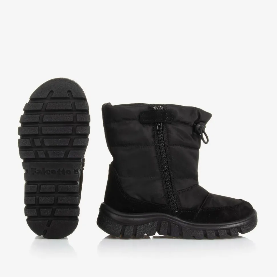 Boys Black Teddy Bear Snow Boots