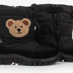 Boys Black Teddy Bear Snow Boots