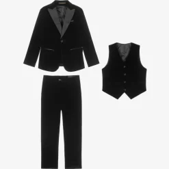 Boys Black Velvet Suit