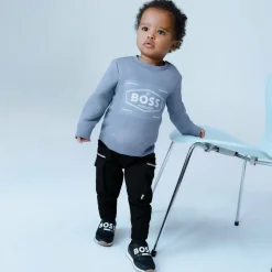 Boys Black Viscose Cargo Trousers