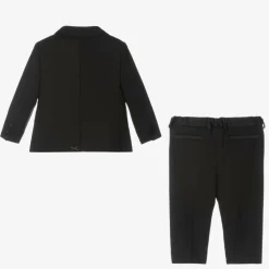 Boys Black Wool 2 Piece Suit