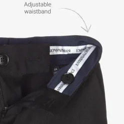 Boys Black Wool Single-Breasted Suit