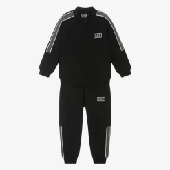 Boys Black Zip-Up Tracksuit