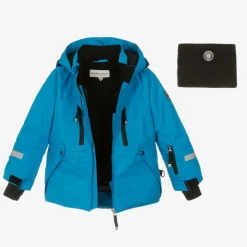 Boys Blue & Black Snowsuit & Snood Set