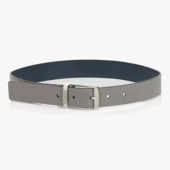Boys Blue & Grey Reversible Leather Belt