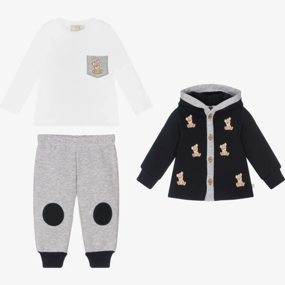 Boys Blue & Grey Tracksuit Set