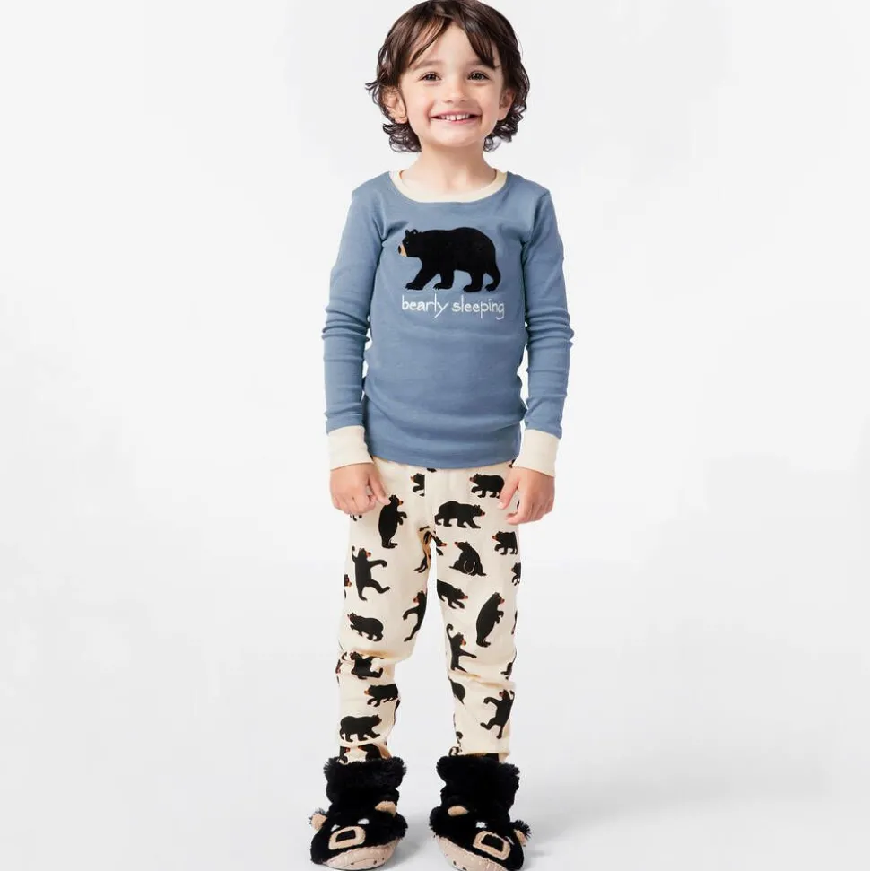 Boys Blue & Ivory Cotton Bear Pyjamas