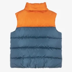 Boys Blue & Orange Puffer Gilet