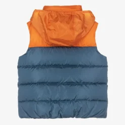 Boys Blue & Orange Puffer Gilet
