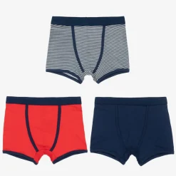 Boys Blue & Red Organic Boxer Briefs (3 Pack)