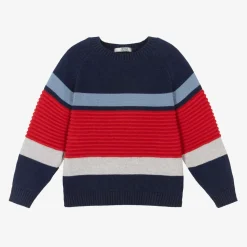 Boys Blue & Red Stripe Jumper