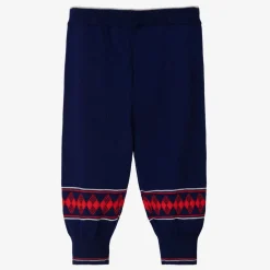 Boys Blue & Red  Wool Knit Trousers