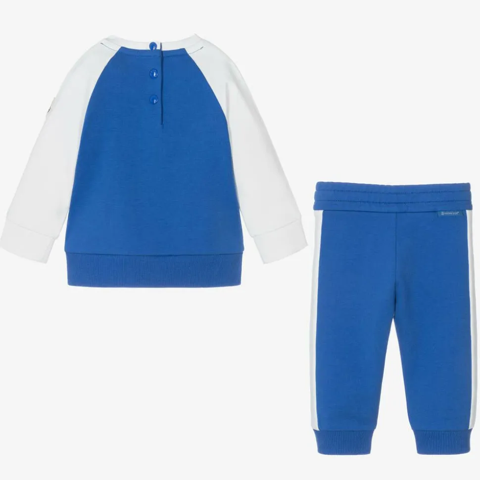 Boys Blue & White Cotton Tracksuit
