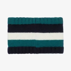 Boys Blue & White Striped Knitted Snood